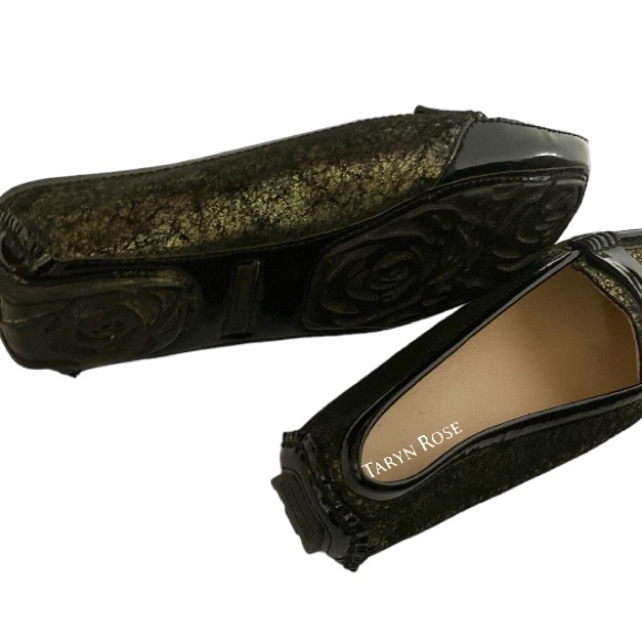 Taryn Rose Corrina black and gold Loafers size 6.5 - Picture 7 of 9